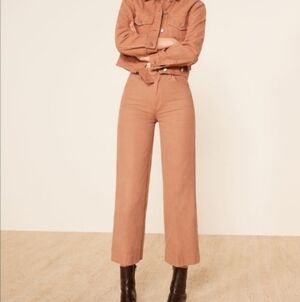 Reformation Cherry Pant Nutmeg Cropped Wide Leg size 26
